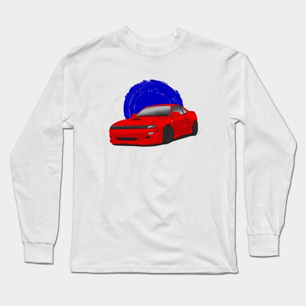 Red Toyota Celica Gts St185 Long Sleeve T-Shirt by Rebellion Store